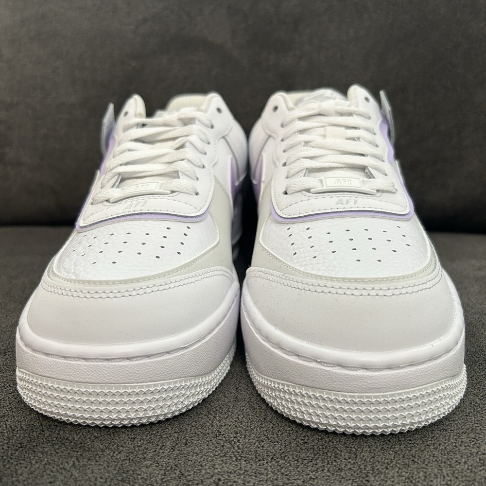Nike Air Force 1 Shadow Lilac Bloom White Women's 7.5 Swoosh Leather FN6335-102 - Picture 3 of 7